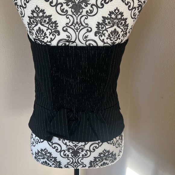 Sincerely Jules Sleeveless Corset Vest - Black wht Pinstripe - Size Large - Picture 5 of 8